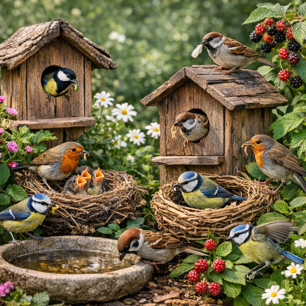 Kleine Gartenvögel unterstützen: Nisthilfe, Material für Nester & mehr