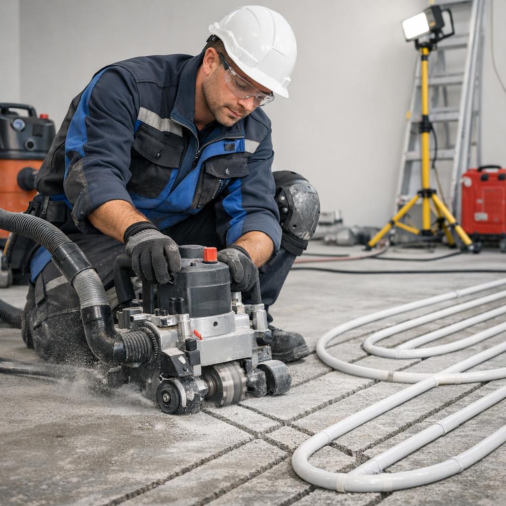 So gelingt das präzise Fräsen der Fußbodenheizung – Schritt für Schritt mit innoHEAT